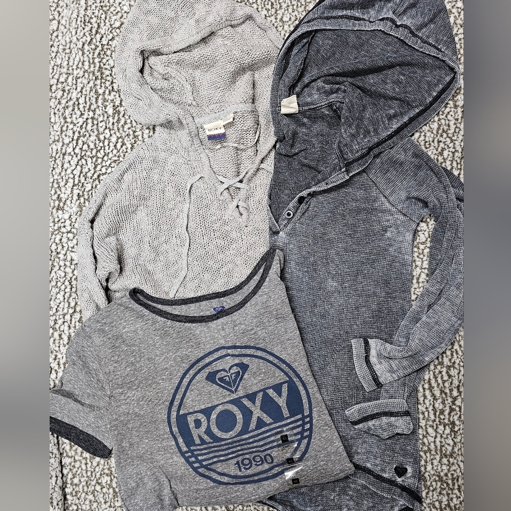 Roxy Women's Gray Shirt/ Sweater Trio